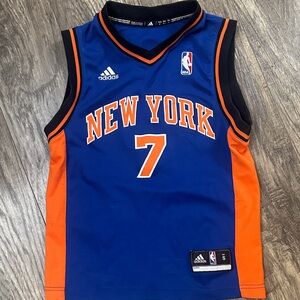 adidas Blue and Orange New York Basketball Jersey #7 - Kids
